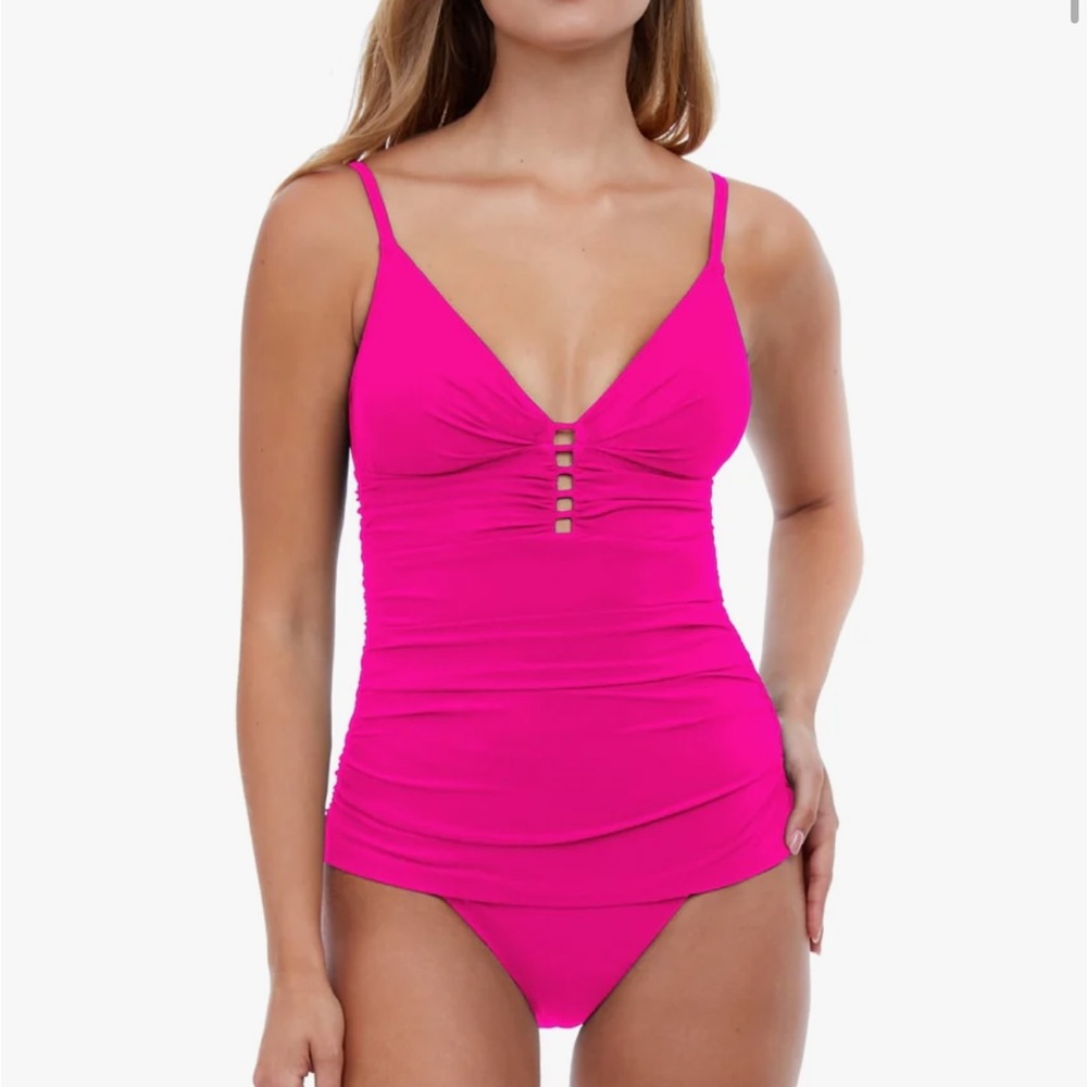 Profile By Gottex Vibrant Fuchsia Pink Tankini with Ladder Detail